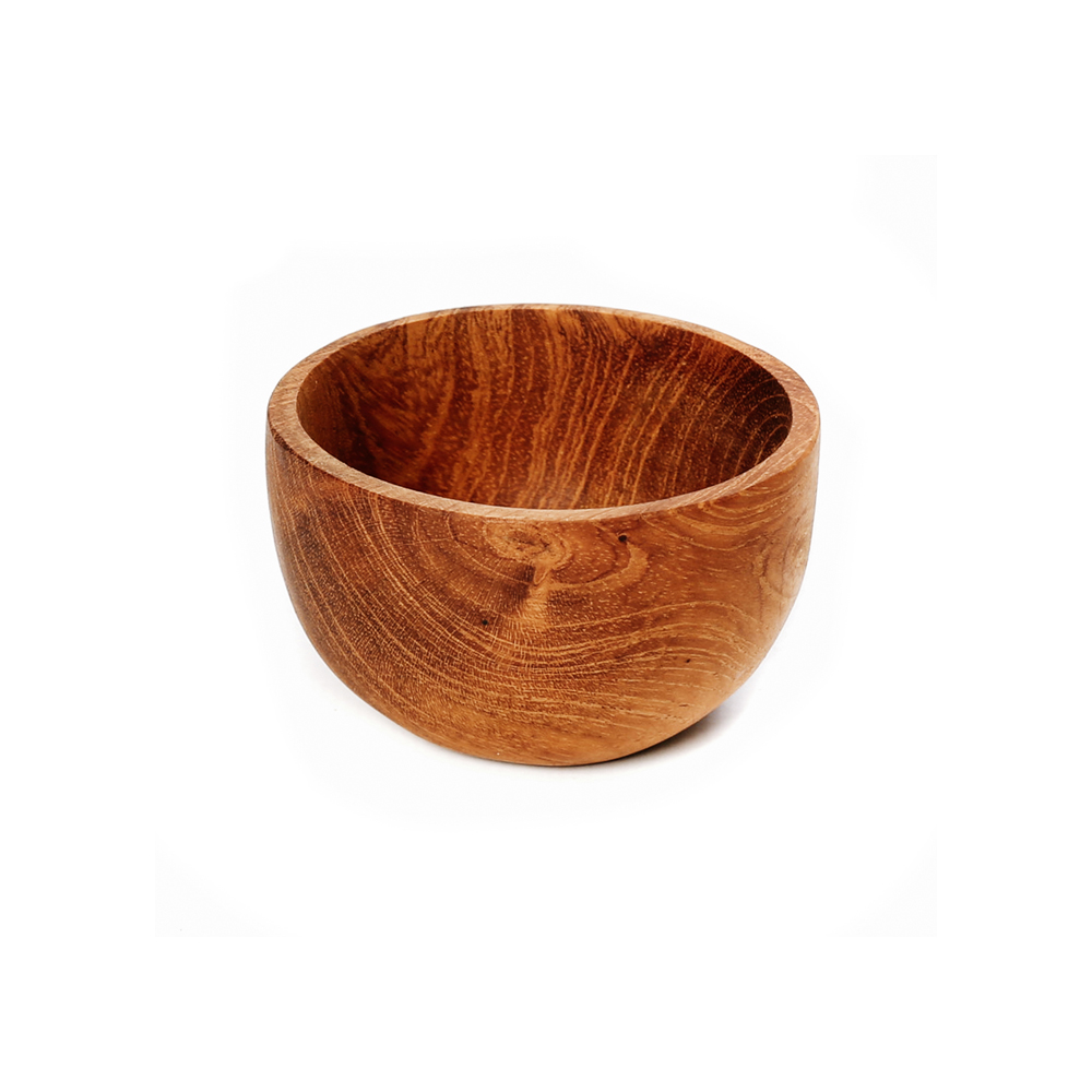 Illa Bazar Bizar Teak Root zoutschaaltjes extra small set van 2 stuks, handgemaakte teakhouten schaaltjes voor zout, specerijen en kruiden
