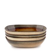 Illa Bazar Bizar bols ovales Comporta grande taille lot de 4 pièces, grands bols de service pour salades, pâtes et plats principaux, vaisselle élégante pour occasions spéciales